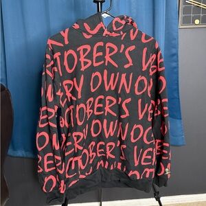 OVO Drake All Over Script Hoodie | Men’s Size: Medium | Red & Black